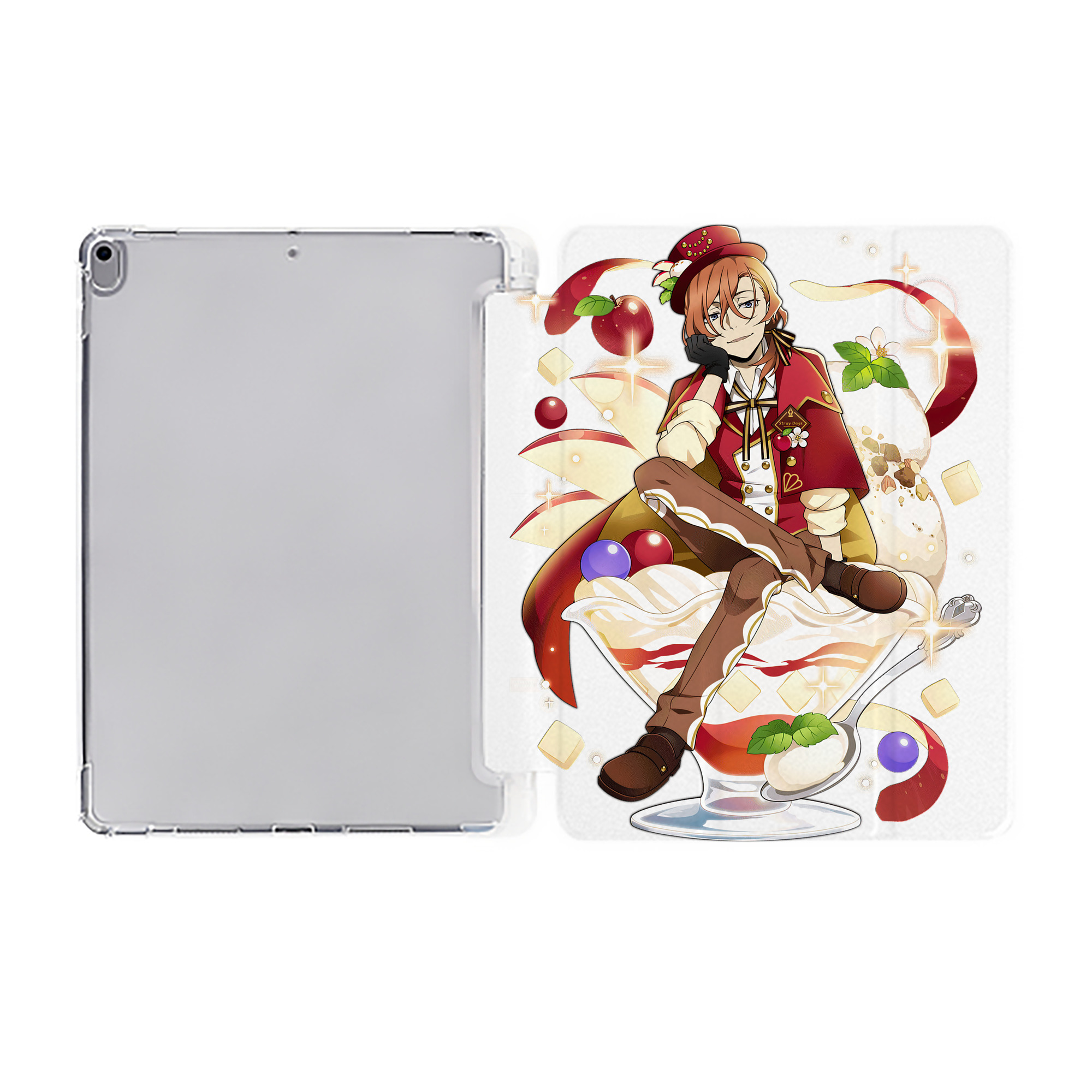 （画像用） 文豪ストレイドッグス Bungo Stray Dogs IPad ケース ペン収納付き 三つ折りスタンド PUレザー×シリコン 対応機種9.5/10.5/10.9インチ